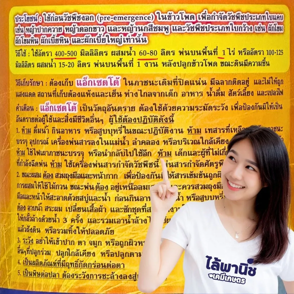 ยาฆ่าหญ้า แอ็กเซ็ตโต้ อะซีโทคลอร์ วิธีใช้
