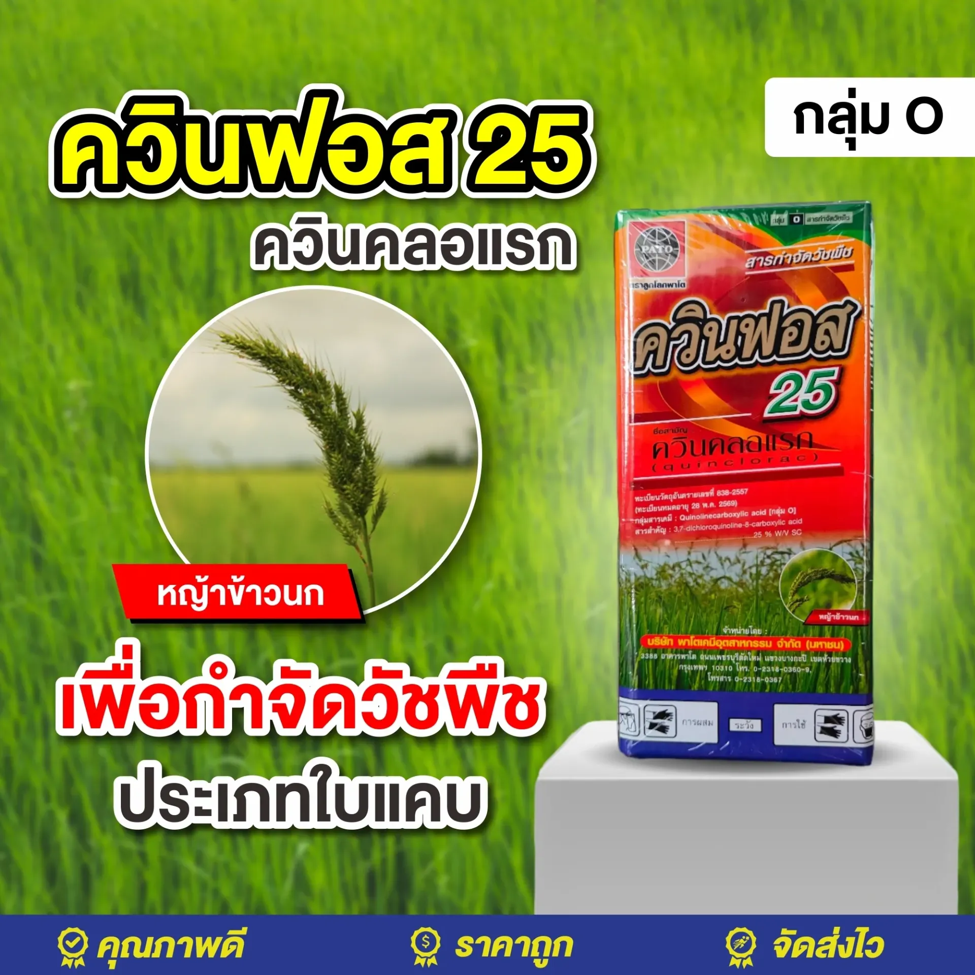 ควินฟอส250[ควินคลอแรก] 500cc กล่อง ลัง×12