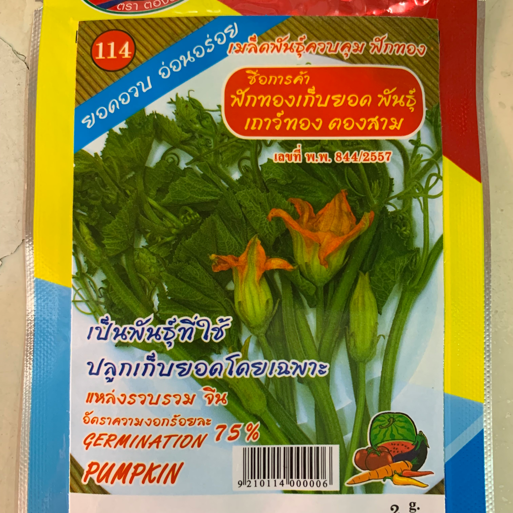 ฟักทองกินยอด (ตราตอง3) ซอง