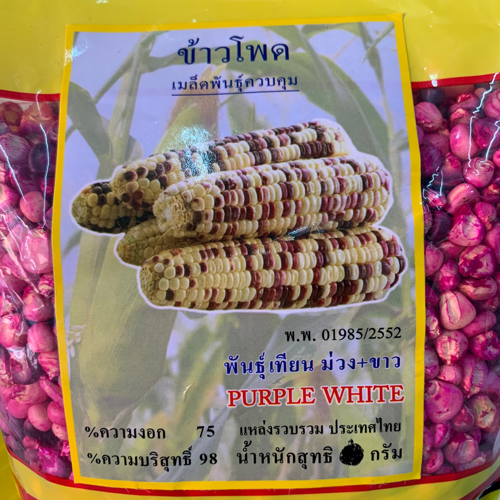 ข้าวโพดเทียน2สี ขาว-ม่วง+ยา กก. (ตราสิงห์) ถุง